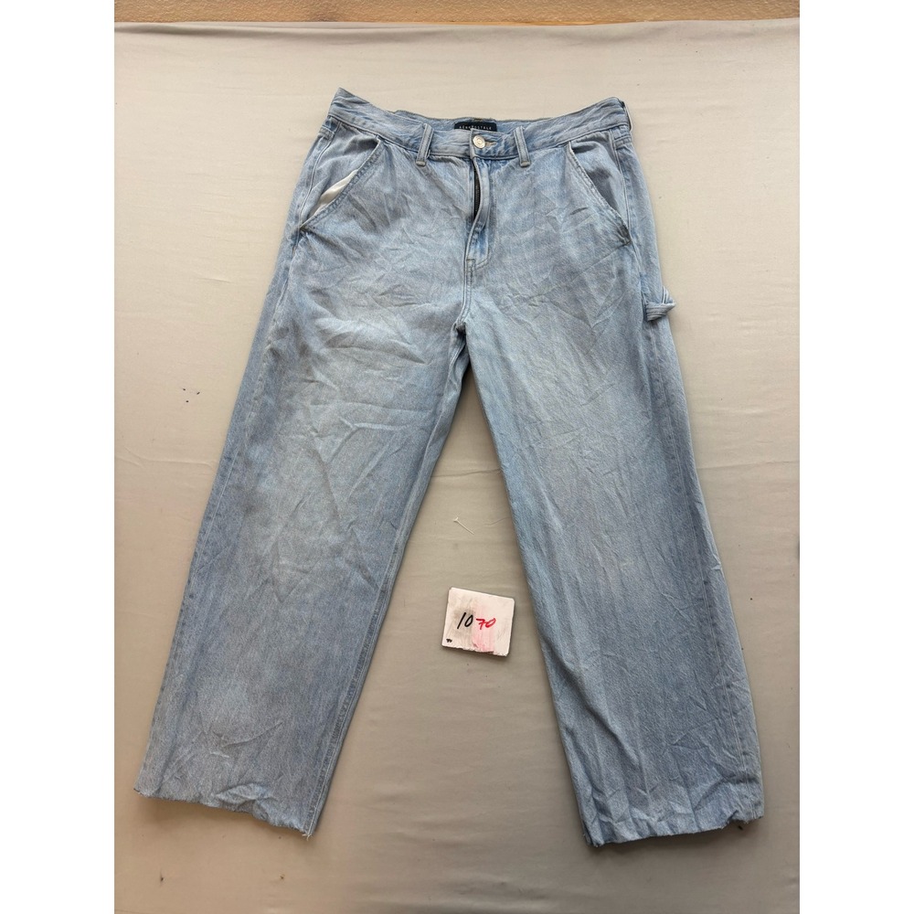 Aeropostale High Rise Baggy Carpenter Jeans Light Wash Blue Size 12 Reg